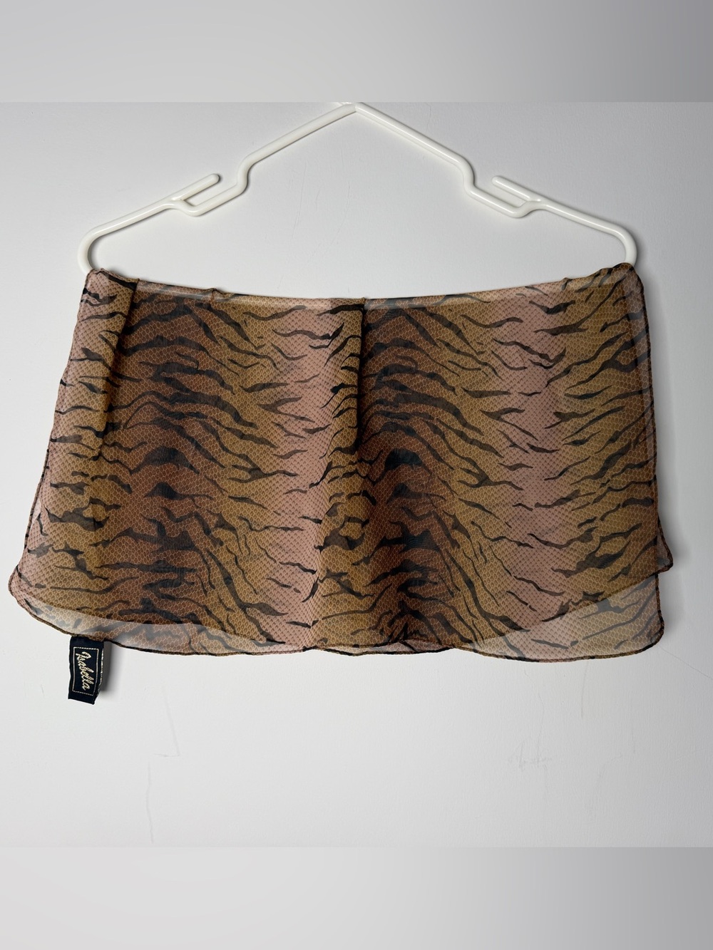 Vintage Sheer Tiger-Print Scarf by Isabella